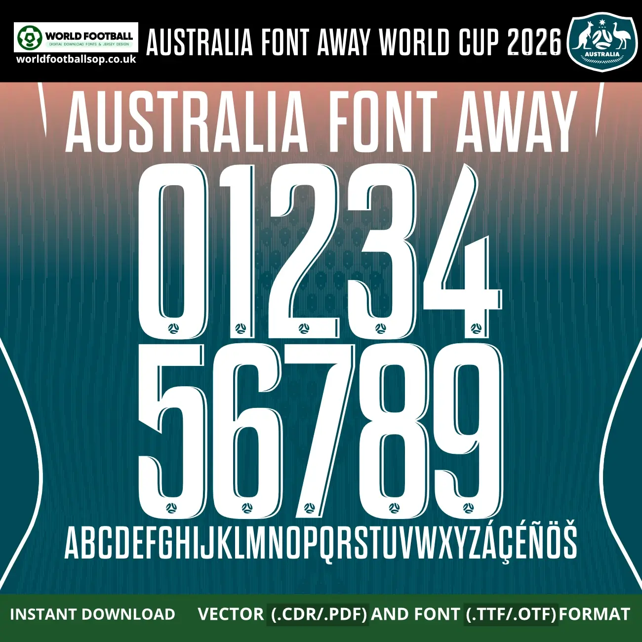 Australia Away Font World Cup 2026 | TTF, OTF & Vector (CDR, PDF)