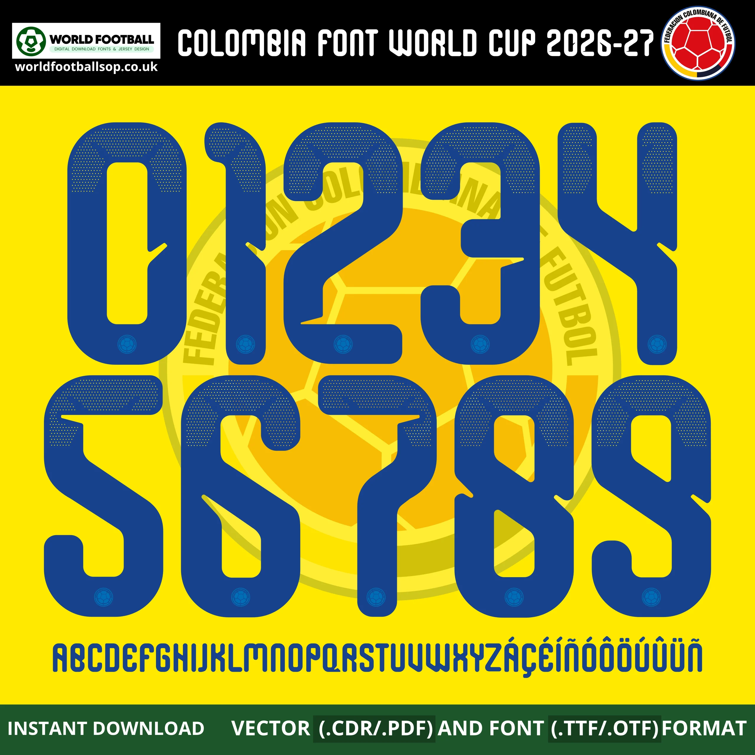 Colombia World Cup 2026 Font | TTF, OTF & Vector Files