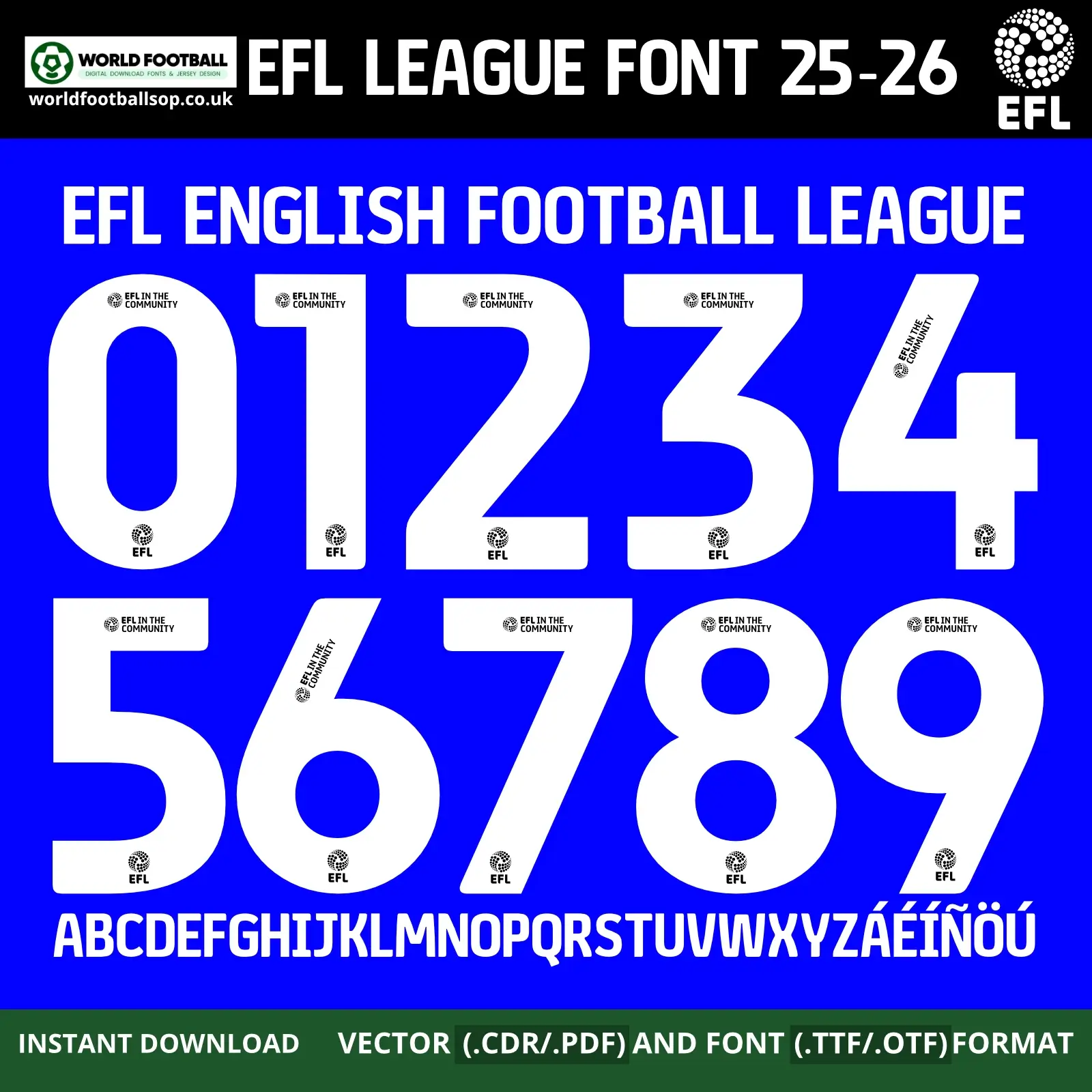 EFL English Football League Font 25-26 | TTF, OTF & Vector (CDR, PDF)