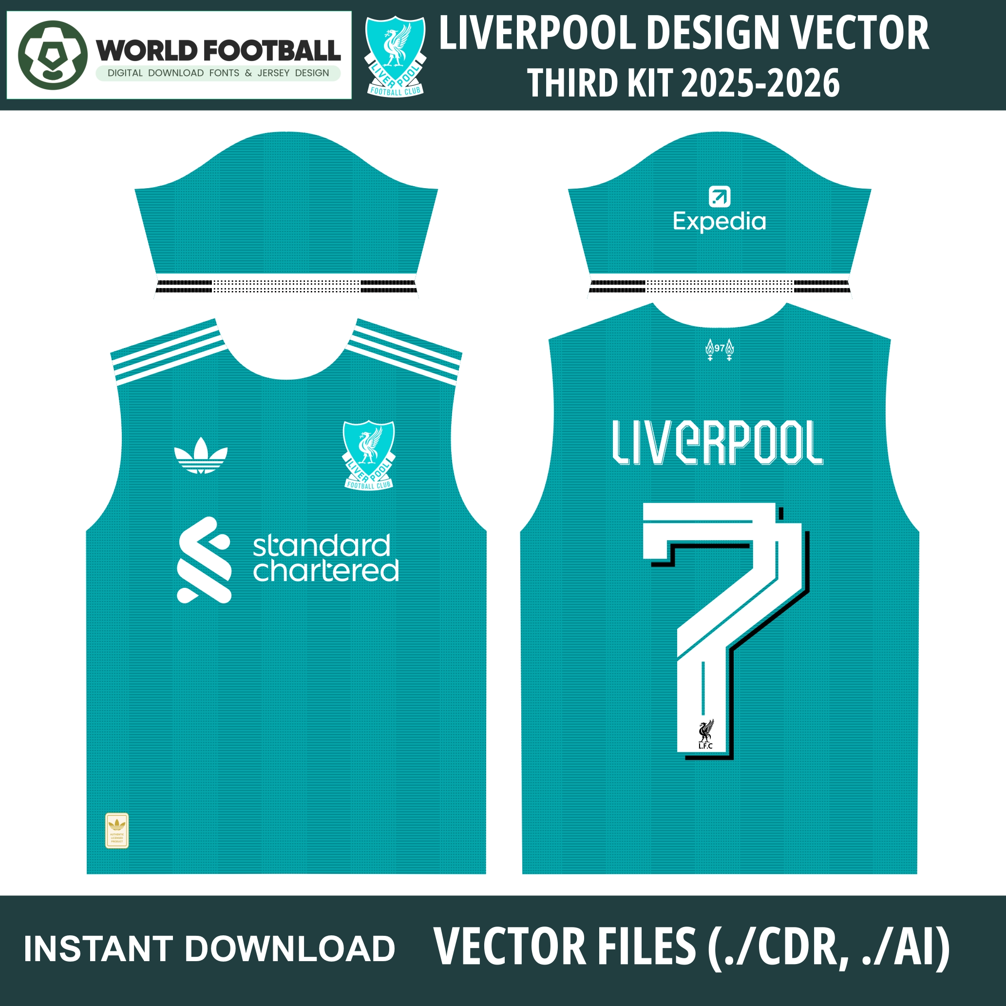 Liverpool 2025/26 Third Kit Vector Design | AI & CDR Files