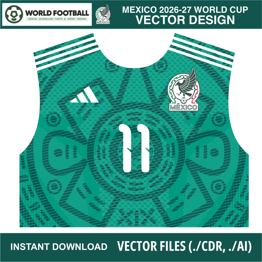 Mexico 2026 Jersey Vector (AI, CDR) - World Cup Home Kit Download