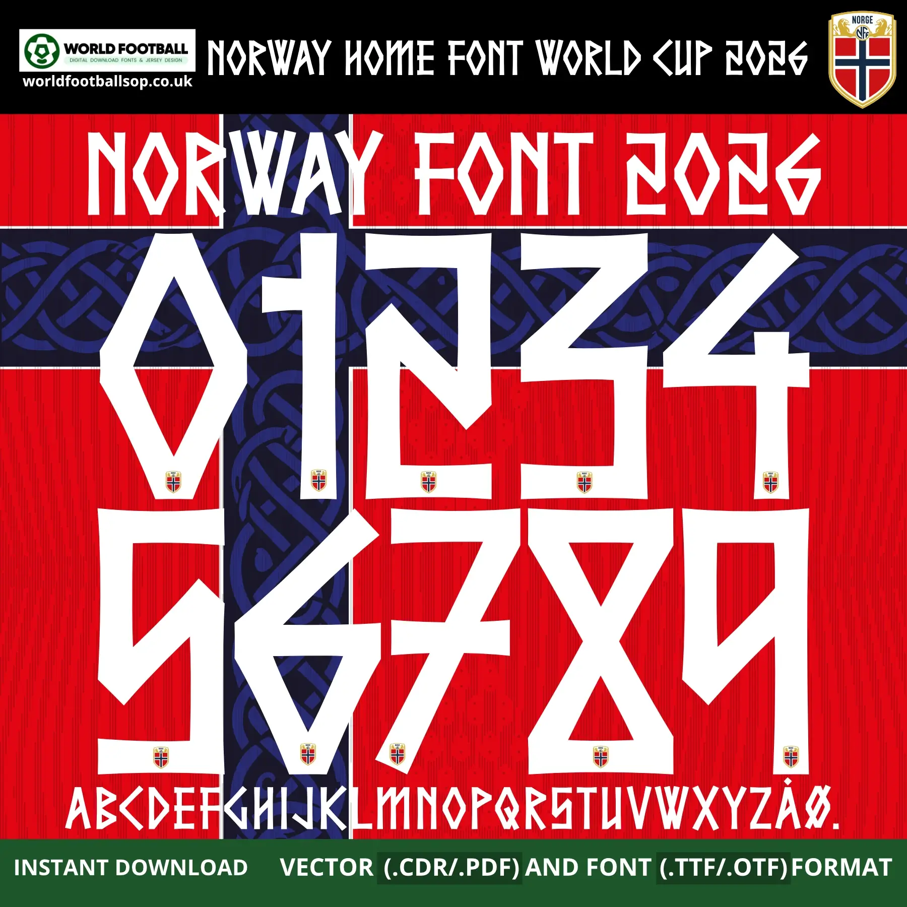 Norway Home Font World Cup 2026 | TTF, OTF & Vector (CDR, PDF)