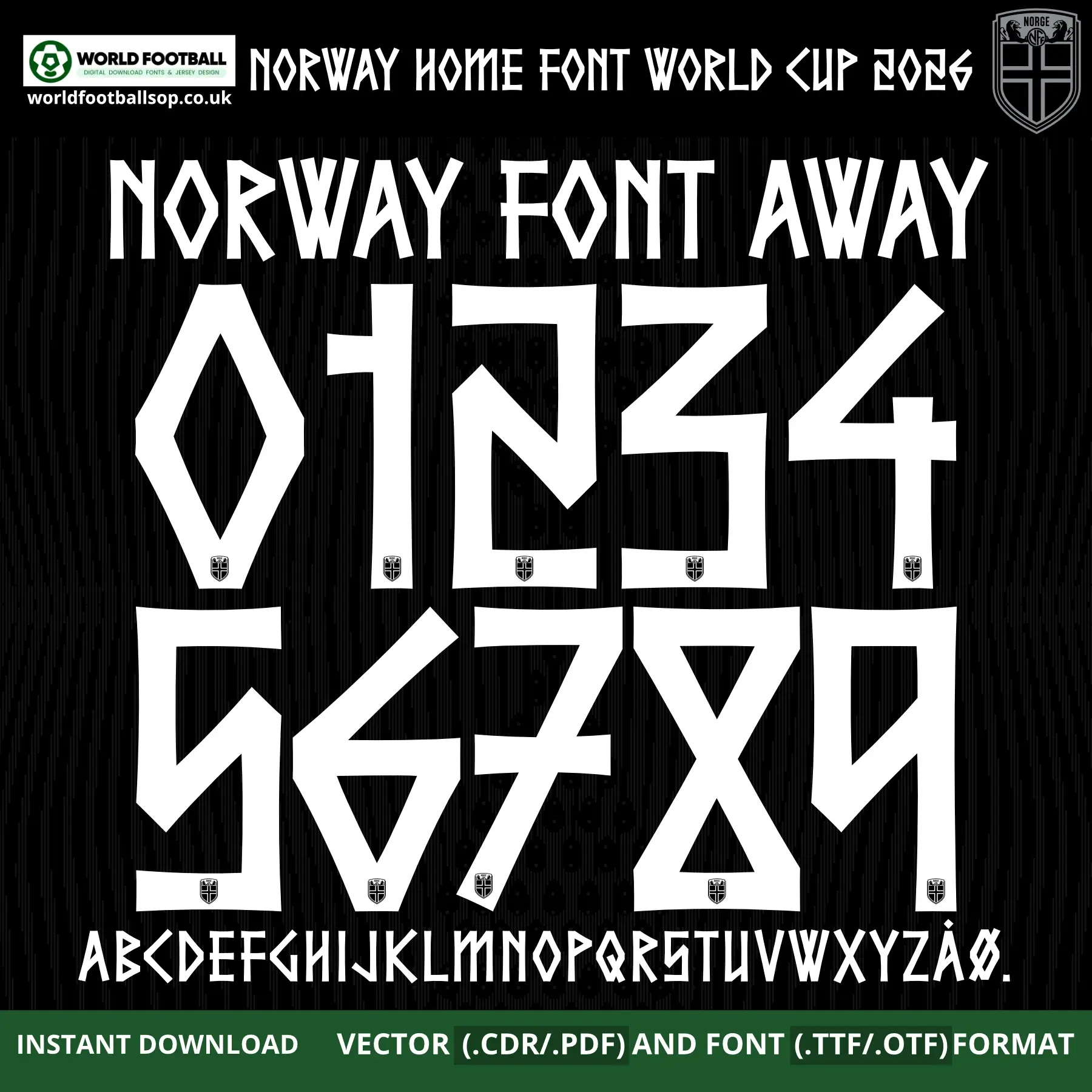 Norway Away Font World Cup 2026 | TTF, OTF & Vector (CDR, PDF)