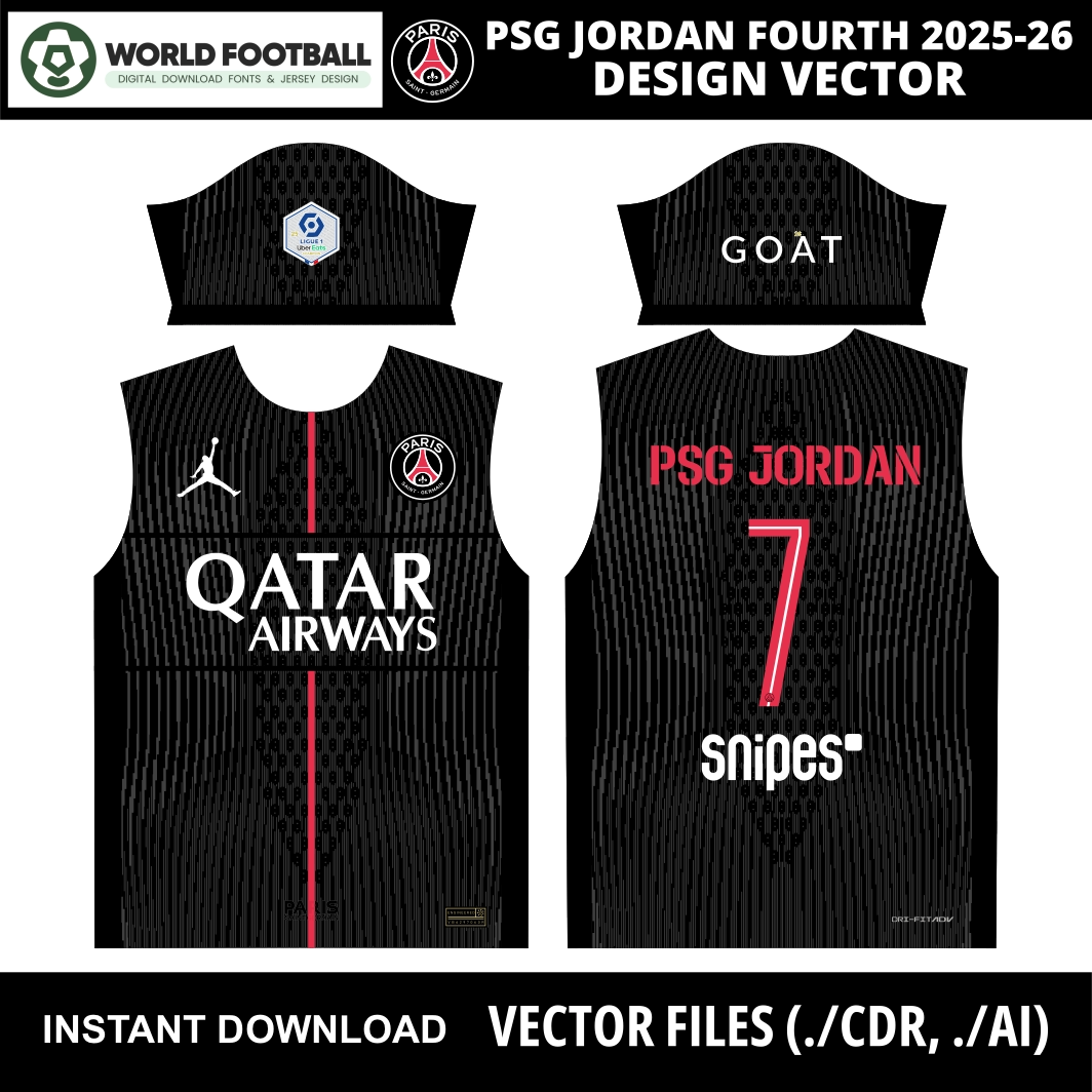 PSG Jordan 2025/26 Fourth Kit Vector Design | AI & CDR Files