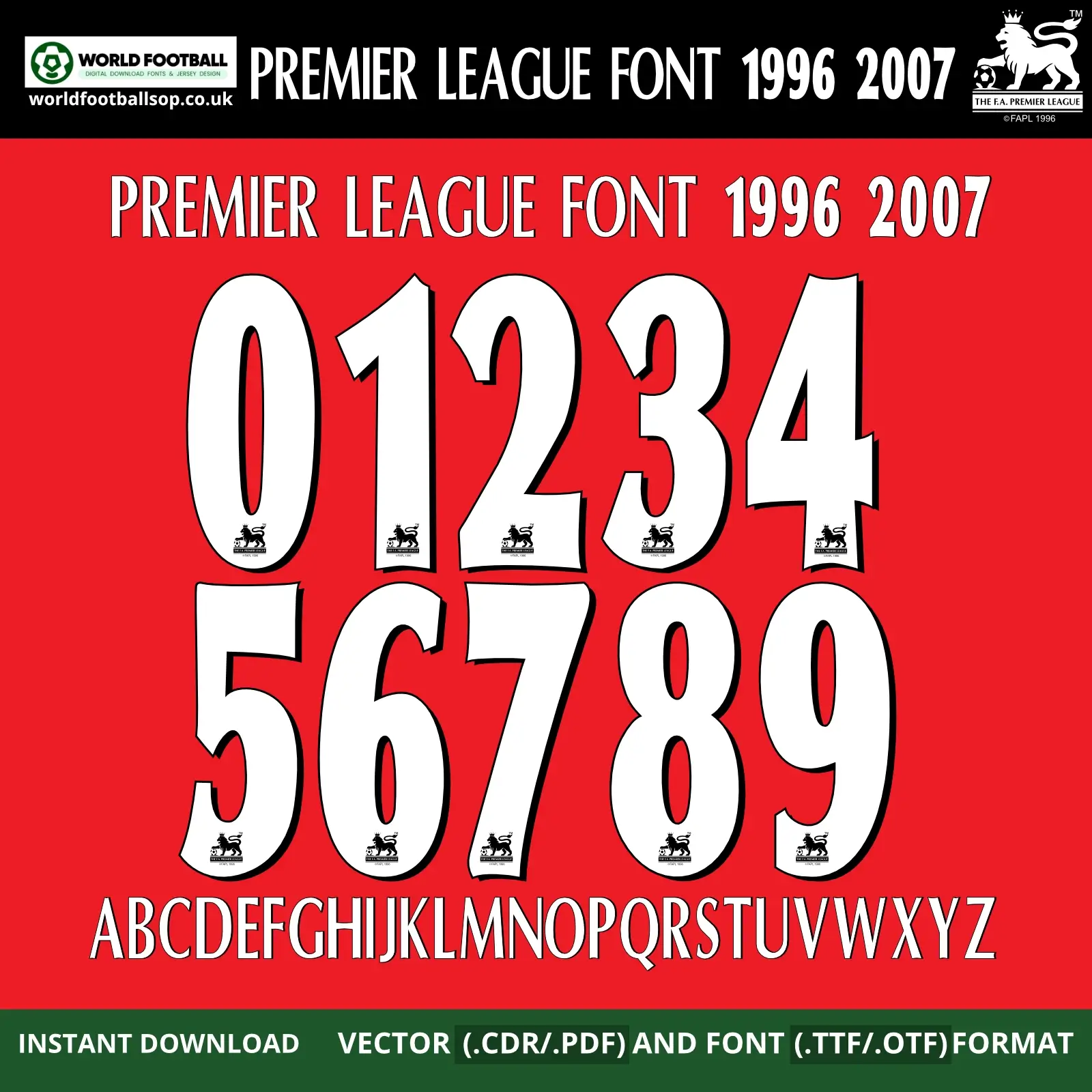 Premier League Font 1996-2007 | TTF, OTF & Vector (CDR, PDF)