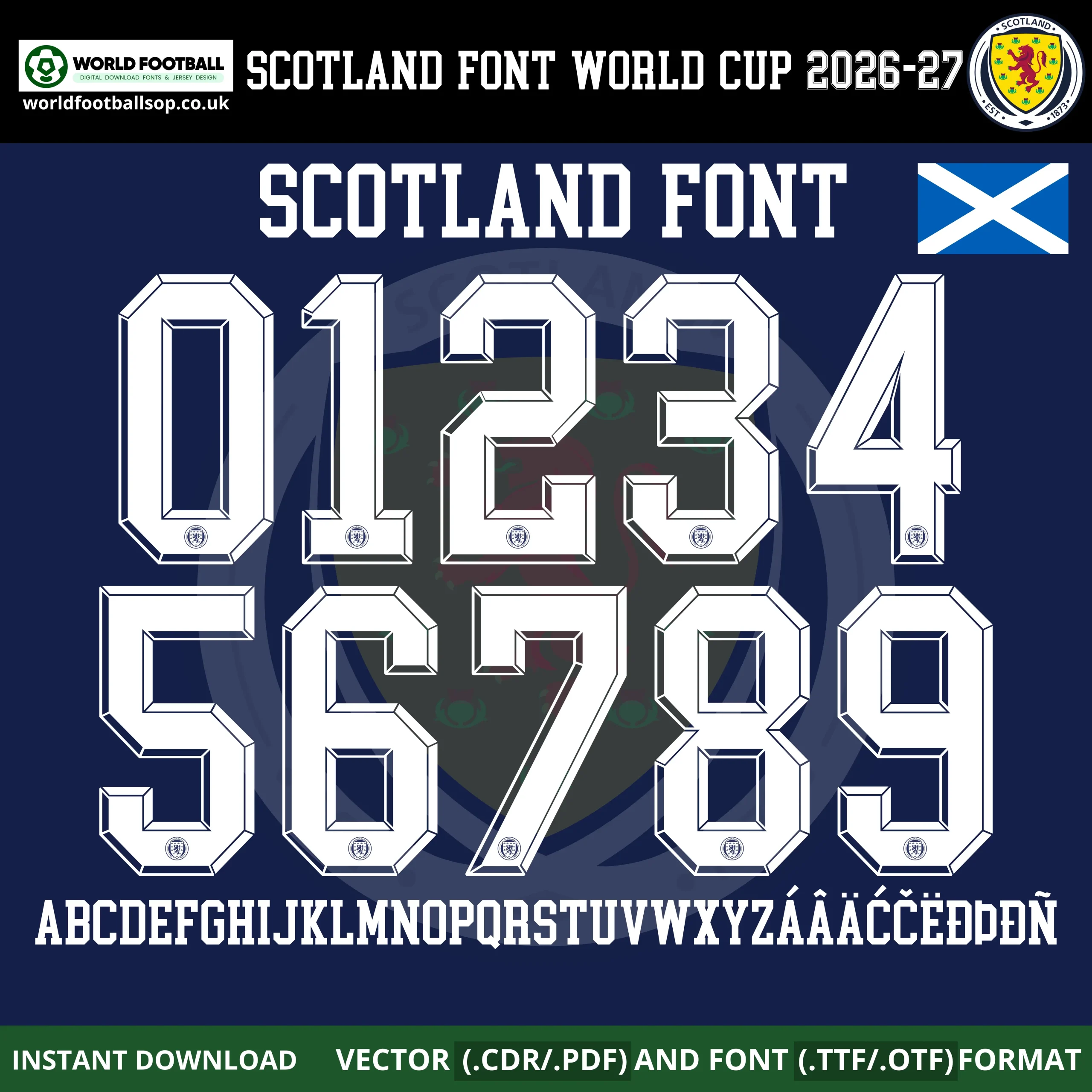 Scotland Font World Cup 2026 Home Kit | TTF, OTF & Vector Files