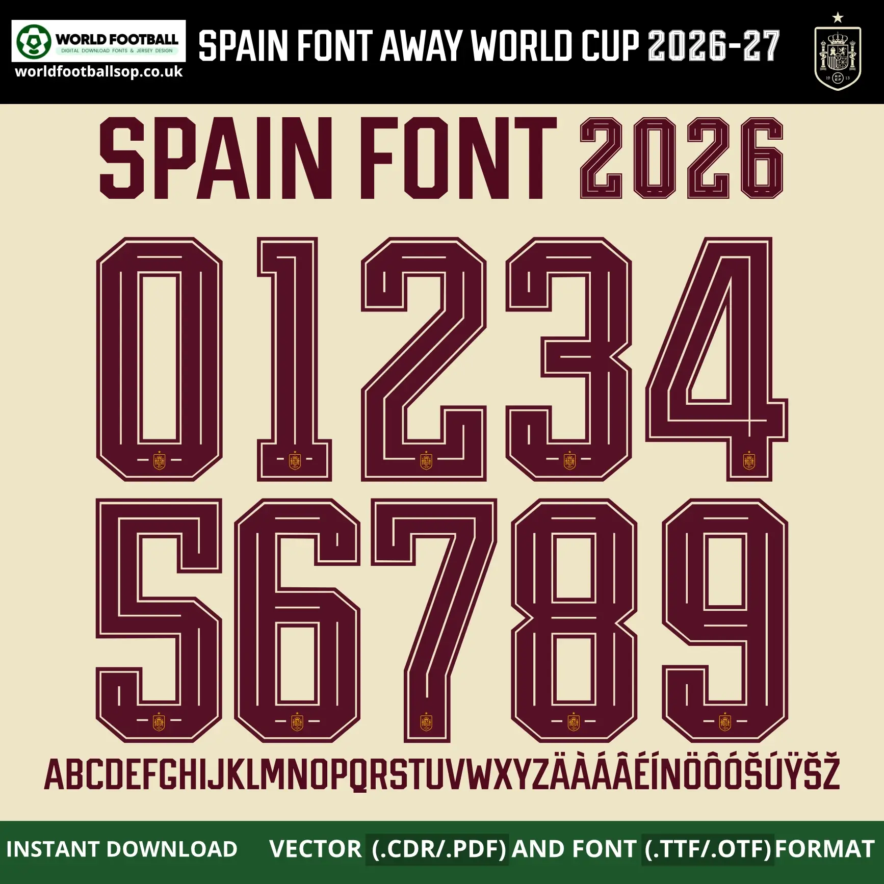 Spain Away World Cup 2026 Font | TTF, OTF & Vector Files