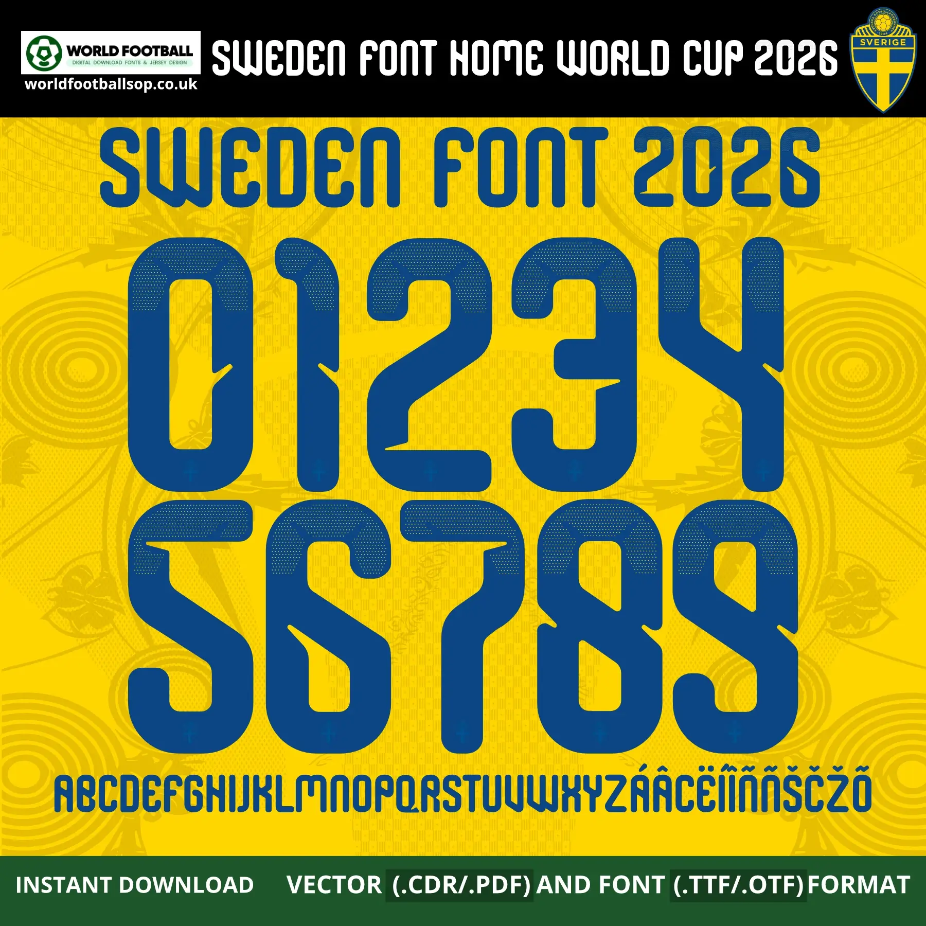 Sweden Home Font World Cup 2026 | TTF, OTF & Vector (CDR, PDF)